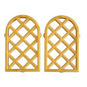 LEGO Window Pane‎ Rounded Diamond Lattice x 2 Gold 30046 37411 Replacement Parts